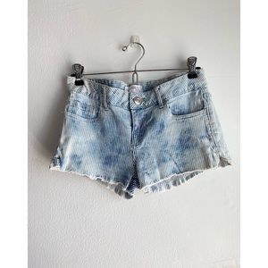 Pinstripe Denim Shorts